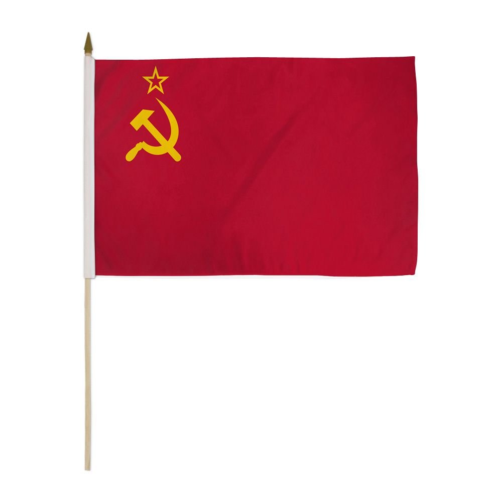 USSR 12"x18" Stick Flag, USSR (Russia) 12x18in Stick Flag, 12x18 inch USSR Stick Flag