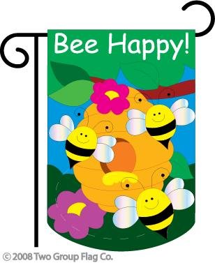 Bee Happy Garden Banner