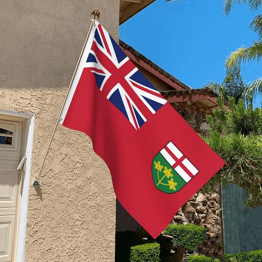 Ontario Flag 3x5ft Poly, Ontario Flag 3x5 ft Polyester Canadian Province