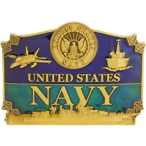 United States Navy Action Emblem Belt Buckle