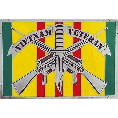 United States 1959-1975 Vietnam Veteran Riffles Ribbon Belt Buckle Emblem