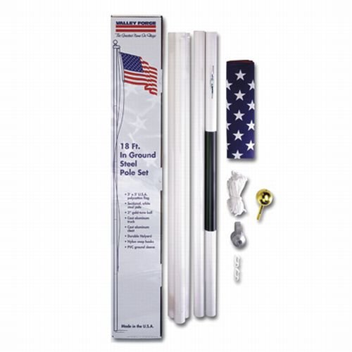 18' Steel In-Ground Flagpole Kit