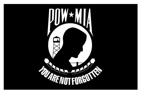 POW/MIA Single Face Reverse Flag - Nylon 5X8'