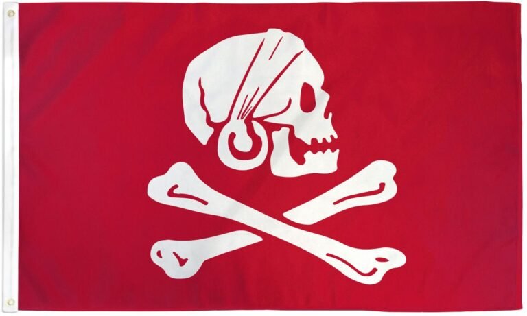 Henry Avery Red Pirate Flag 3x5ft Poly