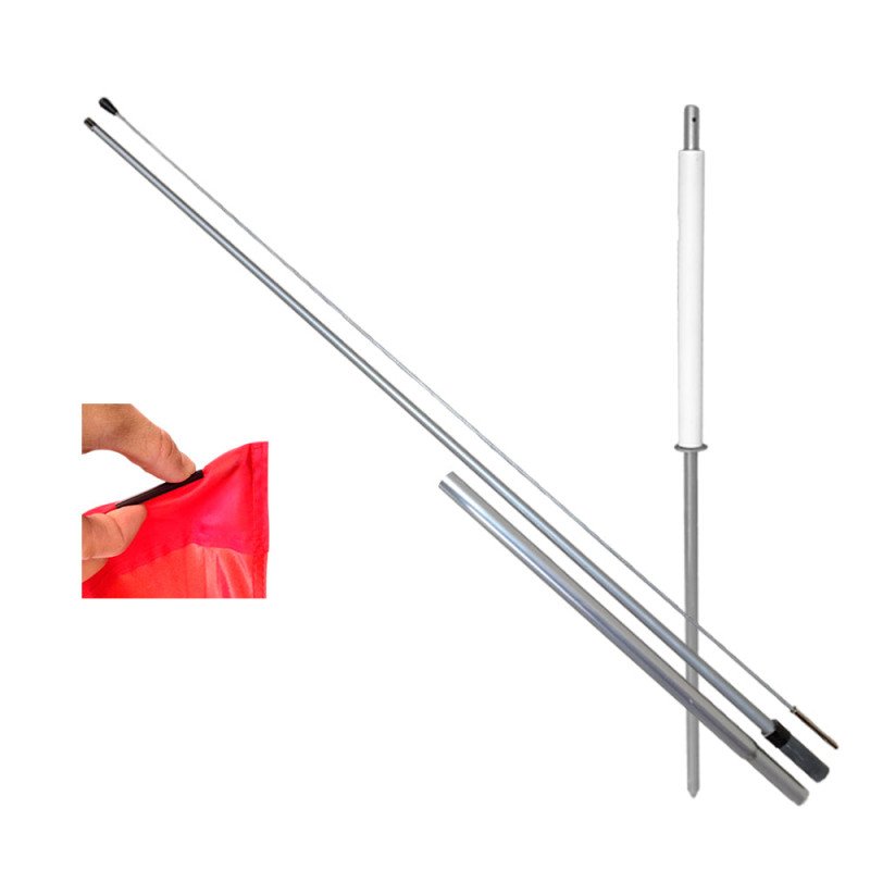 Hybrid 3PCS Aluminum-Fiberglass Pole Kit