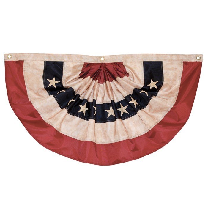 PLEATED FAN AMERICANA BUNTING, 3' X 6'