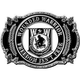 Wounded Warrior Freedom Isn't Free 3.2 INCHES Belt Buckle, United States Wounded Warrior Heroism Honor Sacrifice Enamel 3.2 INCHES on a Belt Buckle.